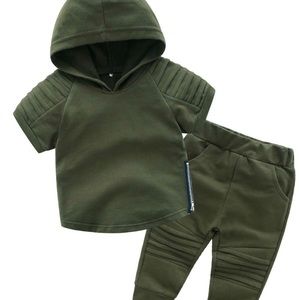 Boutique Boys Short Sleeve Hoodie and Pant Set